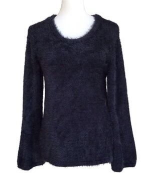 Ellen Tracy Black Eyelash Sweater NEW